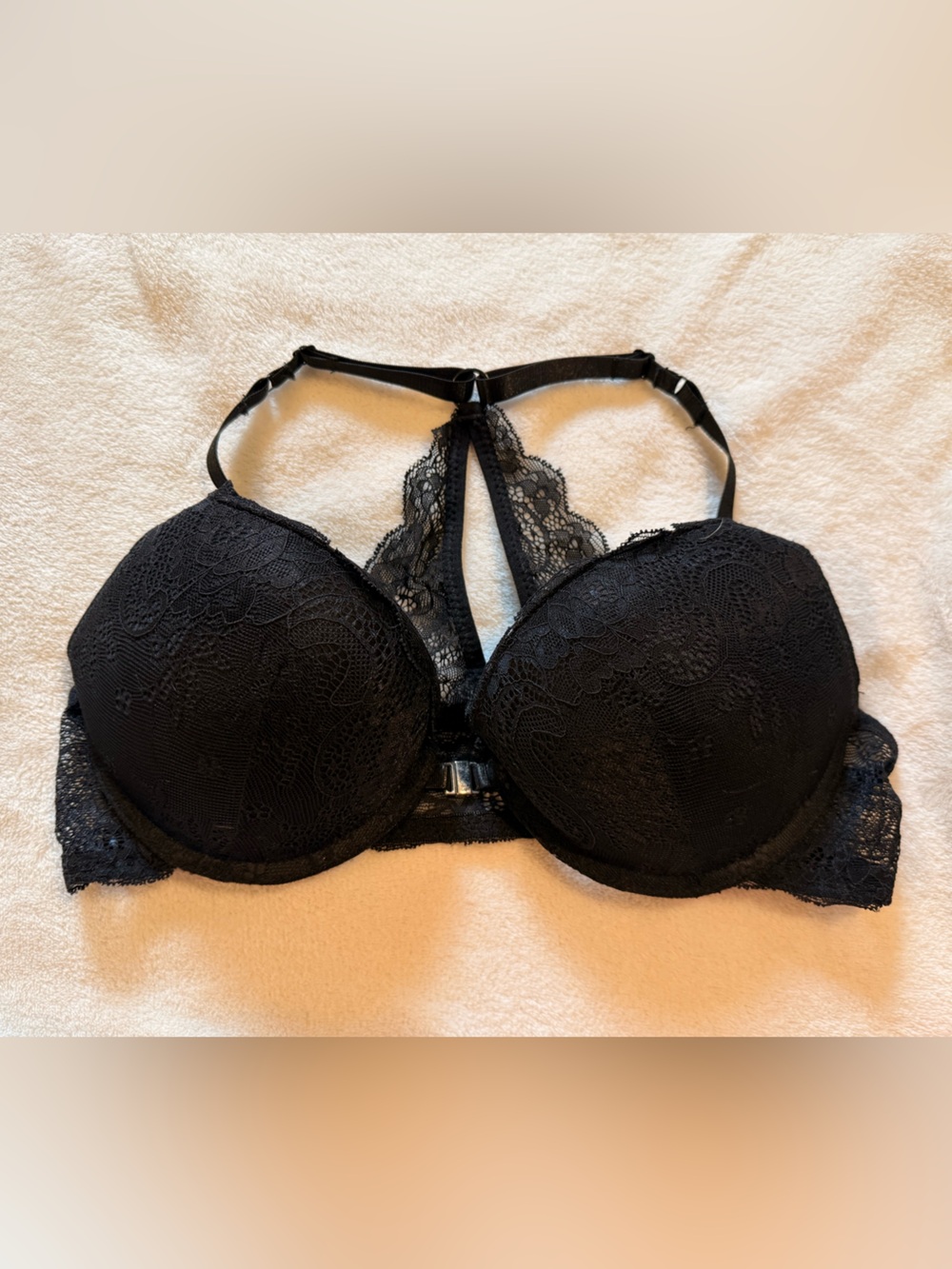 Black Lace Strapless Push-Up Bra